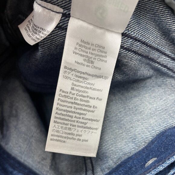 J. Crew Denim Jean Jacket With Faux Fur Collar & Cuffs Women's 2XS XXS - Picture 5 of 8